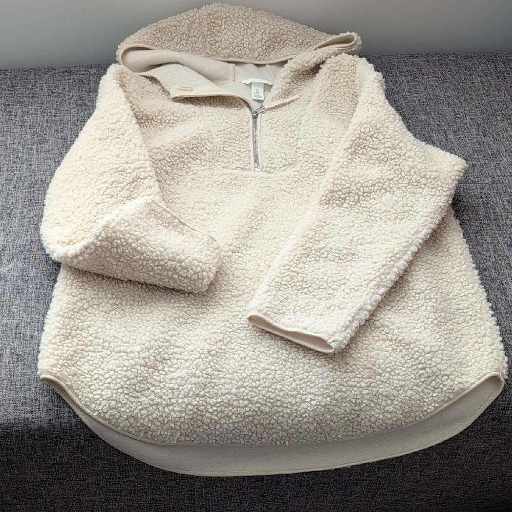 H&M Cozy Cream Sherpa Hoodie
